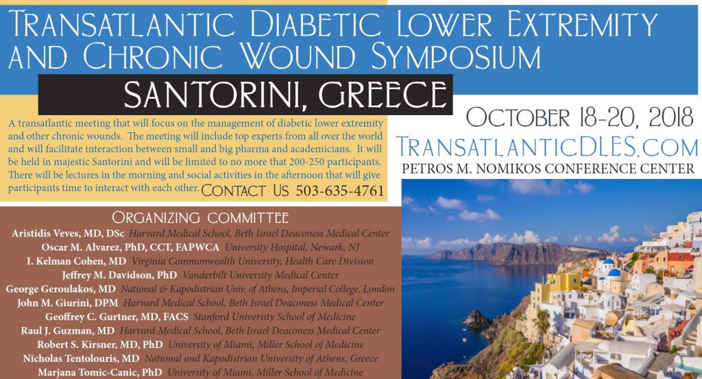 Transatlantic Diabetic Lower Extremity and Chronic Wound Symposium (18-20/10/2018, Σαντορίνη)